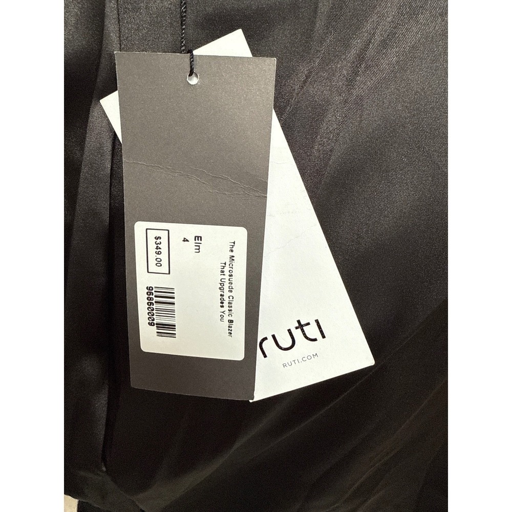 NEW Ruti The Micro Suede Classic Blazer Olive Green Single Button Size (4) 14 - Picture 4 of 10